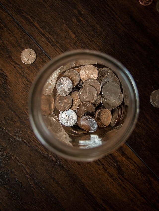 Coins Jar full of coins