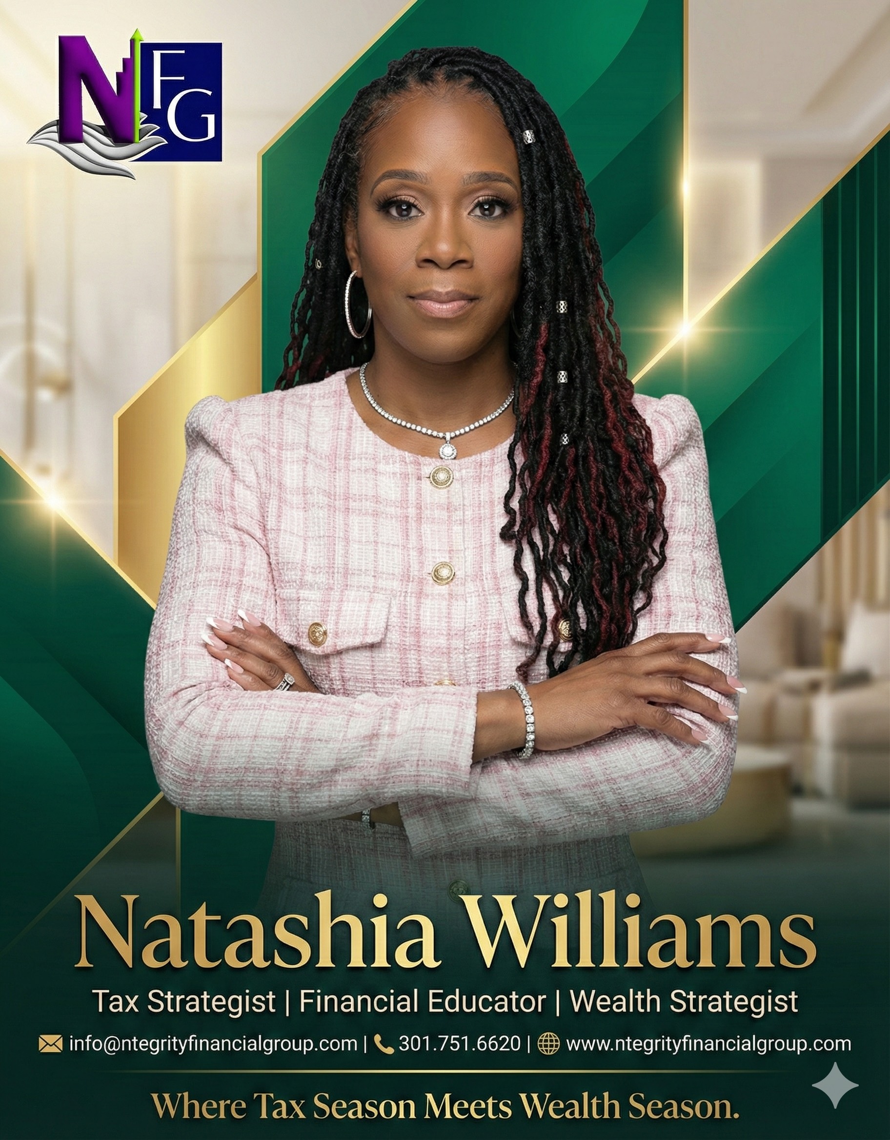 Natashia Williams, tax strategist and financial educator at Ntegrity Financial Group, professional portrait representing trusted financial and wealth consulting services.